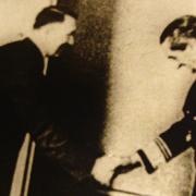 Hitler és Horthy a klessheimi kastélyban