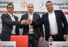 Papp László, Ábrók Zsolt, Szabó Péter Fotó: DVSC KÉZILABDA/NAPLÓ (Kovács Péter)